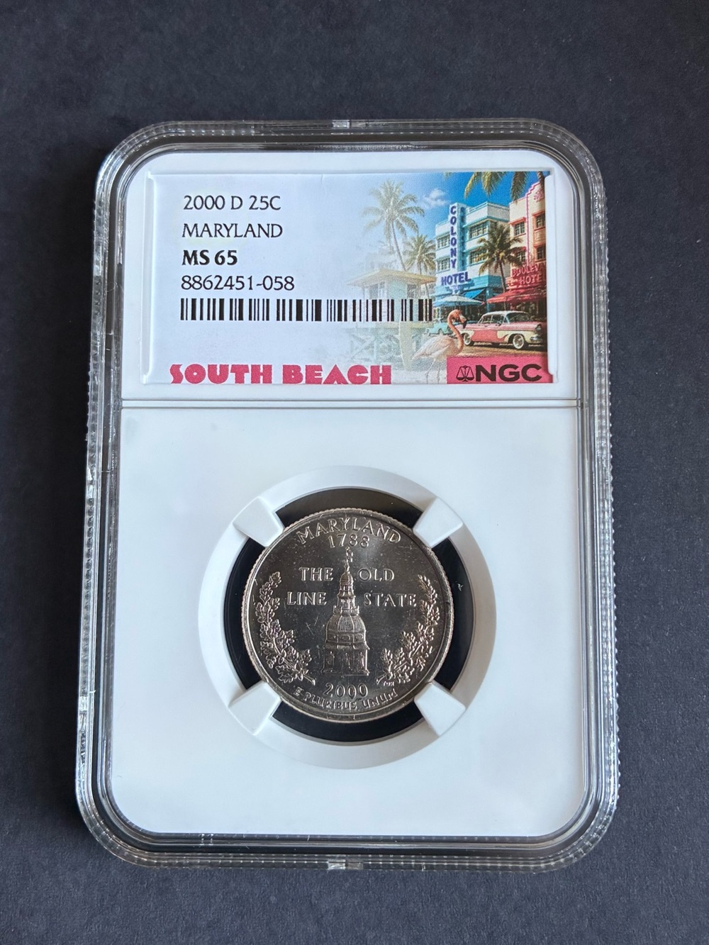 SPECIAL EDITION NGC Graded 2000 Maryland State Quarter - Silver Tone
